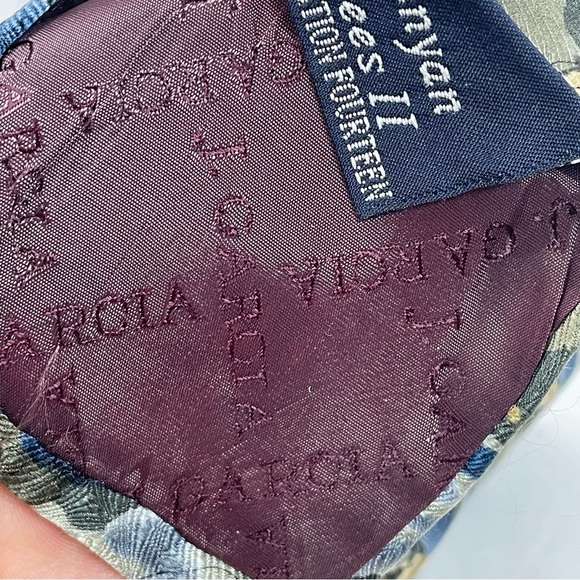 J.GARCIA Tie Banyan Trees II Fourteen collection silk blue green - Picture 5 of 9